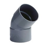 Dyka PVC Bocht 40mm 2x lijmmof 45° grijs | CVketel.nl
