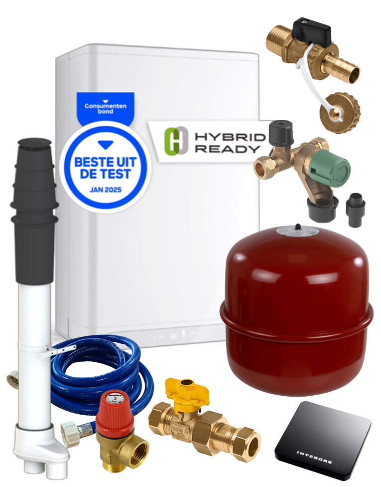 Intergas Xtreme 30 CW4 + Renovatie pakket + Comfort Touch Zwart + Dakdoorvoer bij CVketel.nl | CVketel.nl