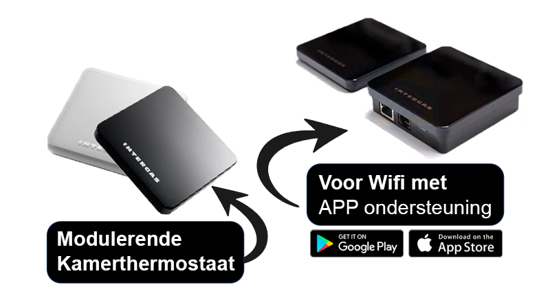 Intergas modulerende kamerthermostaat Comfort Touch zwart inclusief gateway 032024
